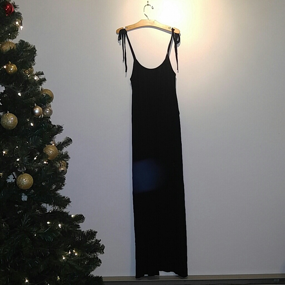 Black Maxi Dress with Adjustable Tie Strap